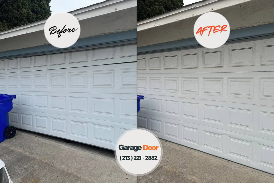 Before and after: garage door repair Stinnett, TX